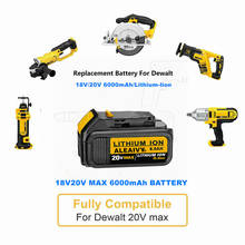 Bateria de reposição para ferramentas dewalt, 18v, 6.0ah, baterias de substituição dcb184, dcb18d, dcb200, dcb200, 18volt, 20v, max, xr, 6.0ah 2024 - compre barato