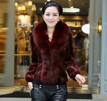Короткая Меховая кожаная куртка, женская теплая кожаная куртка из искусственного меха норки, женская Свободная куртка, зимняя утепленная модная черная, белая, красная 2024 - купить недорого