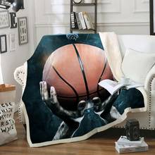 Cobertor protetor esportivo de basquete, cobertor em lã preto macio e confortável para meninos 2024 - compre barato