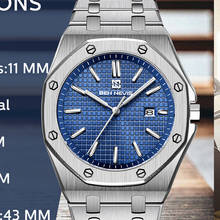 Ben nevis relógio masculino de luxo, relógio de pulso de aço inoxidável quartzo com pulseira, calendário, moderno, relógio masculino 2024 - compre barato