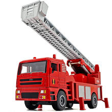 Juguete de aleación de alta simulación, modelo de camión de bomberos con escalera de ingeniería 1:50, camión de bomberos con jarra, regalos para niños, Envío Gratis 2024 - compra barato