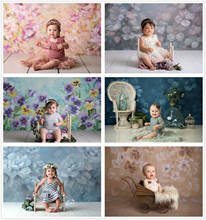 Pintura a óleo flores com textura fundo de foto infantil, retratos florais para crianças fundo de fotografia 1 ° aniversário chá de bebê adereços 2024 - compre barato