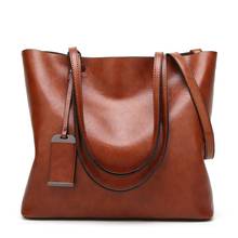Waxing Leather bucket bag Simple Double strap handbag shoulder bags For Women 2020 All-Purpose Shopping tote sac bolsa feminina 2024 - buy cheap