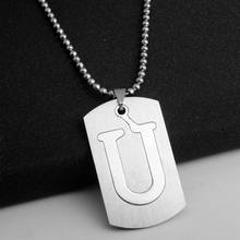 stainless steel English alphabet U sign necklace English initial name gift symbol detachable letter double layer text jewelry 2024 - buy cheap