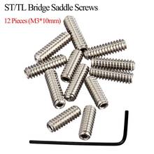 12 Pcs/set Guitar Bridge String Saddle 3mm*10mm Standard ST/TL Electric Guitar Bridge String Screws + Hexagon Wrench Guitarra 2024 - buy cheap