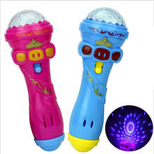 Microfone de brinquedo clássico, brinquedo de microfone na moda, mini música fofa, karaoke, mike, brinquedo luminoso de festa, estrela, varas de luz, adereço de brinquedo 2024 - compre barato