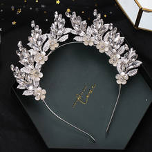 Silver Color Rhinestone Headbands for Women Wedding Hair Accessories Flower Hairbands Headdress Tiaras and Crowns FORSEVEN 2024 - buy cheap