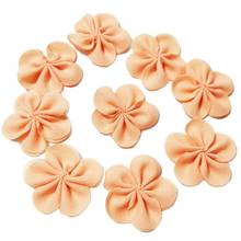 Hl 20 peças 40mm pêssego fita chiffon flores dupla artesanato acessórios de vestuário costura apliques artesanato diy a638 2024 - compre barato