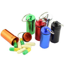 10pcs/lot Waterproof Aluminum Pill Box Case Bottle Cache Drug Holder Container Keychain Medicine Box Health Care 2024 - buy cheap
