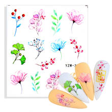 2022 New Designs Embossed Nails Sticker 3D Flower Leaves Slider Water Transfer Nail Decals for Nail Art DIY Transfer Sticker 2022 - buy cheap