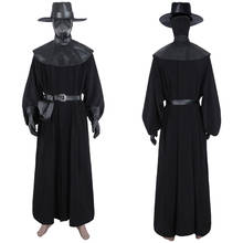 Fast delivery Plague Doctor Cosplay Costume Steampunk Black Robe Medieval Uniform Hat Full Set Halloween Carnival Costume men 2024 - buy cheap