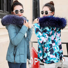 Dropshipping Winter Women Parkas Coat Fashion Female Down Jacket A Hood Large Faux Fur Collar Coat High Quality Puffer Jacket 2024 - buy cheap