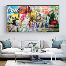 Gorilla Mona Lisa-pintura en lienzo con grafiti mixto, pósteres e impresiones artísticos para pared, imagen artística para sala de estar, decoración del hogar 2024 - compra barato