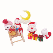 Miniatura para casa de bonecas 1/12, brinquedo para decoração de casa de boneca, mini santa fé, boneco de neve, modelo de natal 2024 - compre barato