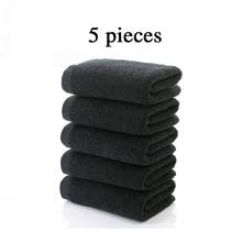 Dropshipping 5 pieces set Cotton Black Face Towels No Fading Men's Bath Towels Bathroom Home Corporate Gift Drop Ship Wholesale 2024 - buy cheap