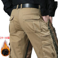 Winter warm fleece Cargo Pants Men Multi-pockets Baggy Men Pants Military Casual Trousers Army Pants Joggers Plus Size 46 48 8XL 2024 - buy cheap