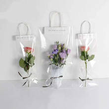 Caja de embalaje de flores de PVC transparente, bolsa de embalaje de colocación de ramo de flores, embolsado de decoración de florería larga 2024 - compra barato