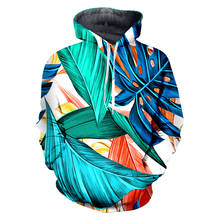 UJWI 3D Sweatshirt Men Print Fresh leaves Flashlight Hooded Hoodies green Fashion Boy Regular Pullovers Sportwear Coat Dropship 2024 - buy cheap