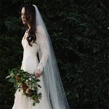 JaneVini Tule Mariage One Layer Bridal Veil Long Pearl Tulle Bride Veil Wedding Veils with Comb Women 1 2 3 5 Meters Gelin Duvak 2024 - buy cheap