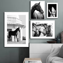 Modern Black White Animal Steed Wall Art Canvas Painting Prints Wall Pictures For Living Room Decor Office Decor 2024 - buy cheap