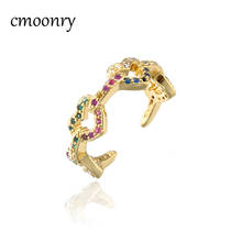 cmoonry Fashion Colourful Cubic Zircon Women Finger Ring Unique Open Design Hollow Heart Ring Wedding Women Engagement Jewelry 2024 - buy cheap
