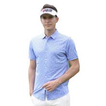 PGM Apparel Men Sports Wear Short Sleeve Plaid Shirt Golf Quick Dry Fabric Summer Button Lapels Casual Cotton Breathable Clothes 2024 - buy cheap