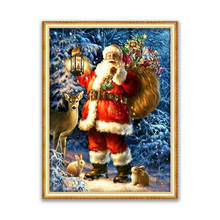 Christmas Santa Claus DIY Cross Stitch Embroidery 11CT Kits Needlework Craft Set Cotton Thread Printed Canvas Home Decoration 2024 - buy cheap