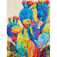 Yujoom cactus pintura diamante praça cheia strass diamante mosaico cenário ponto cruz diamante bordado decoração da parede presentes 2024 - compre barato