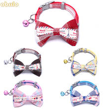 2021 New Pet Bow Cat Collar With Bell Fashion Charm Lattice Bowknot Cat Necklace For Girl And Boy Cats Pets Accessories Supplies 2024 - buy cheap