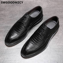Zapatos de cocodrilo para hombre, calzado clásico de cuero Formal, de marca italiana, vestido de boda para, diseñador de lujo, Erkek Ayakkabi 2024 - compra barato