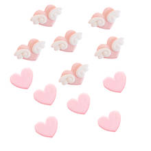 10 unids/lote de Clip de plástico de dos estilos, Mini Clips de decoración Natural, amor rosa y amor con alas, alta calidad 2024 - compra barato