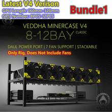 8 GPU VEDDHA V4C V3D Aluminum Stackable Open Air Bitcoin Ethereum Miner Mining Rig Rack Case Computer Tower ETH Miner Frame Rig 2024 - buy cheap