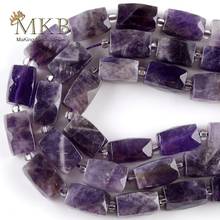 Natural Amethysts Purple Quartz Faceted Stone Column Beads Spacer Loose Beads For Jewelry Making DIY Bracelets Jewellery 15" 2024 - buy cheap