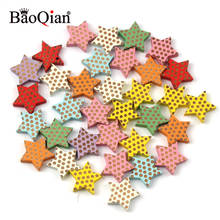 20Pcs 20mm Colorful mdf Dot Star Wood Crafts For DIY Scrapbooking Home Decoration Embellishment Handmade Wooden Ornament 2024 - buy cheap