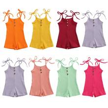 2020 Baby Summer Clothing Newborn Infant Baby Girls Clothes Halter Romper Sleeveless Jumpsuit Solid Ribbed Outfits 2024 - buy cheap