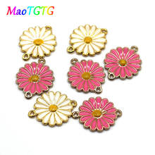 Red White Flower Charms Pendant Accessories For Jewelry Making Handcrafts 18mm Flower Charms Accessories Wholesale 2024 - buy cheap
