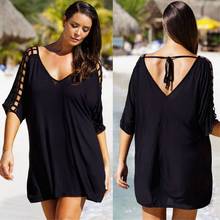 2021 Summer Plus Size M to 3XL Cover Up Women Swimwear Beach Blouses Women Bikini Beach Wear Cover-Up Black Dress 2024 - buy cheap