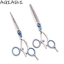 Swivel Thumb Hairdresser Scissors 5.5" 16cm Shiny 440C AQIABI Barber Cutting Shears Hair Thinning Scissors Hair Scissors A9019 2024 - buy cheap