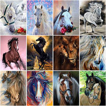 DIY 5D Diamond Painting Horse Couple Full Round Diamond Embroidery Cross Stitch Rhinestone Mosaic Paintings Landscape Wall Art 2024 - buy cheap