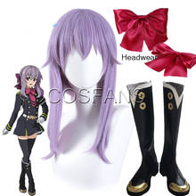 Shinoa Hiiragi Cosplay Seraph Of The End Cosplay Women Light Purple Wig Shoes Bow Cosplay Anime Cosplay Wigs Heat Resistant 2024 - buy cheap