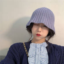 New Winter Knitting Bucket Hat for Women Girl Fashion Solid Panama Fishing Caps Autumn Outdoor Fisherman Hats Bonnet Femme Gift 2024 - buy cheap