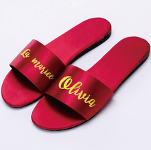 Zapatillas de satén personalizadas para novia y dama de honor, regalo de boda, 7 colores, Envío Gratis, 1 par 2024 - compra barato