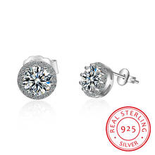 2019 Fashion Luxury 925 Sterling Silver 6mm Small Zirconia Stud Earing Earrings for women christmas gift korean jewelry E232 2024 - buy cheap