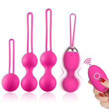 Bola de silicone ben wa 5 peças, esferas de kegel de exercício vaginal, 10 velocidades, brinquedo sexual erótico para mulheres 2024 - compre barato