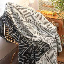 Knitted Blanket Soft Blanket Sofa Throw Blanket Black White Geometric Patterns Blanket Nordic Ins Style 2024 - buy cheap