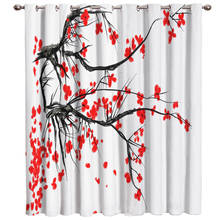 Red Cherry Blossoms Flower Room Curtains Large Window Window Curtains Dark Curtain Lights Living Room Kitchen Outdoor Fabric 2024 - buy cheap