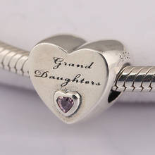 S925 Silver  Bead DIY Jewelry Granddaughter's Love Charms fit Lady Bracelet Bangle Lady Birthday Gift 2024 - buy cheap