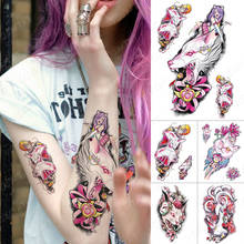Водостойкая временная татуировка наклейка японское розовое аниме кошка флеш татуировки лиса маска боди-арт рука поддельные татуировки для женщин и мужчин 2024 - купить недорого