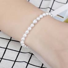 Pulseiras femininas de pérolas e cristal clássico, pulseiras com corrente, charme, joias de mão para casamento 2024 - compre barato