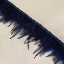 Asia Ra Wholesale Navy Blue Dyed Rooster Chicken Feathers Trimming 4-6 Inch Height Home Sewing Materials Carnival Party Grocery 2024 - buy cheap